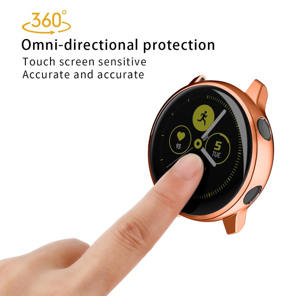 Protective Case Cover active 1 For Samsung Galaxy Watch active 2 44mm 40mm Accessories Cases TPU Full Screen Protector+Case