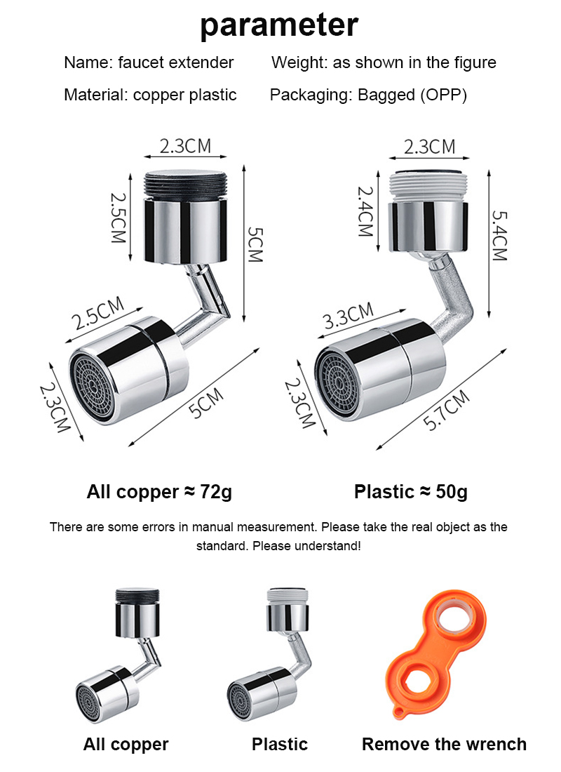 Universal Kitchen Plastic 720° Rotatable Splash Filter Faucet Sprayer Head Flexible Bathroom Tap Extender Adapter Foam Nozzle