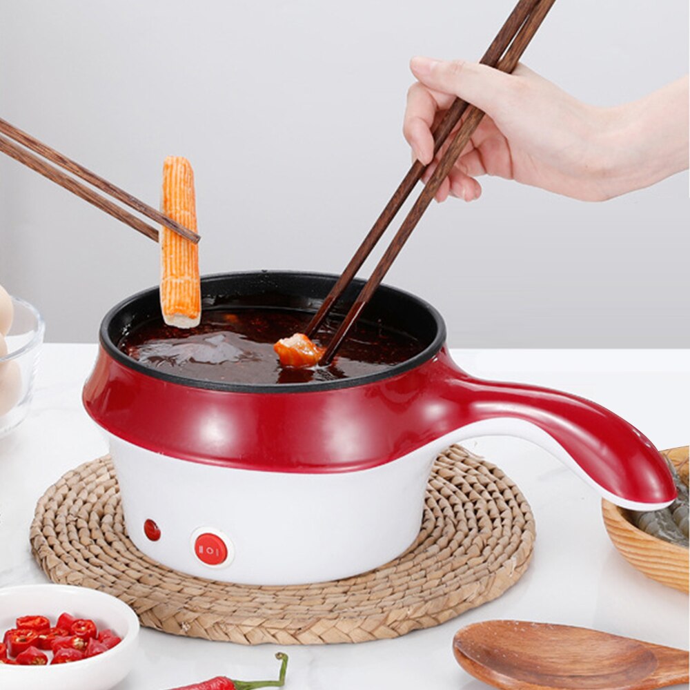 Draagbare Elektrische Pot Kookgerei Noodle Pot Fornuis Non-stick Braadpan Met Dampende Rack Voor Eieren/Dumplings/soep/Pap