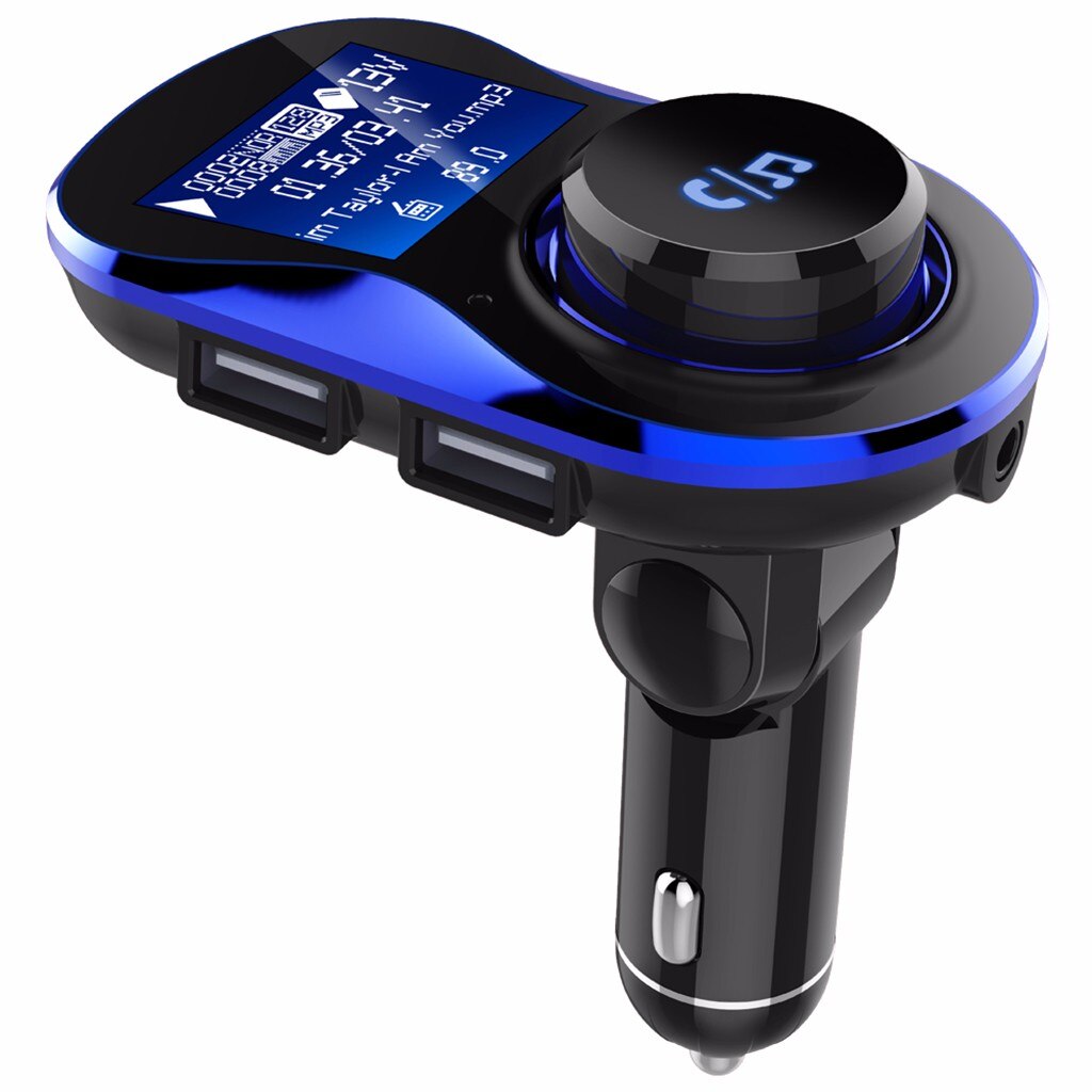 Bluetooth FM Transmitter MP3 Player Kit Hands-free Car Flash USB Support TF Card Input 5V / 3.1A FM Modulator: Blue