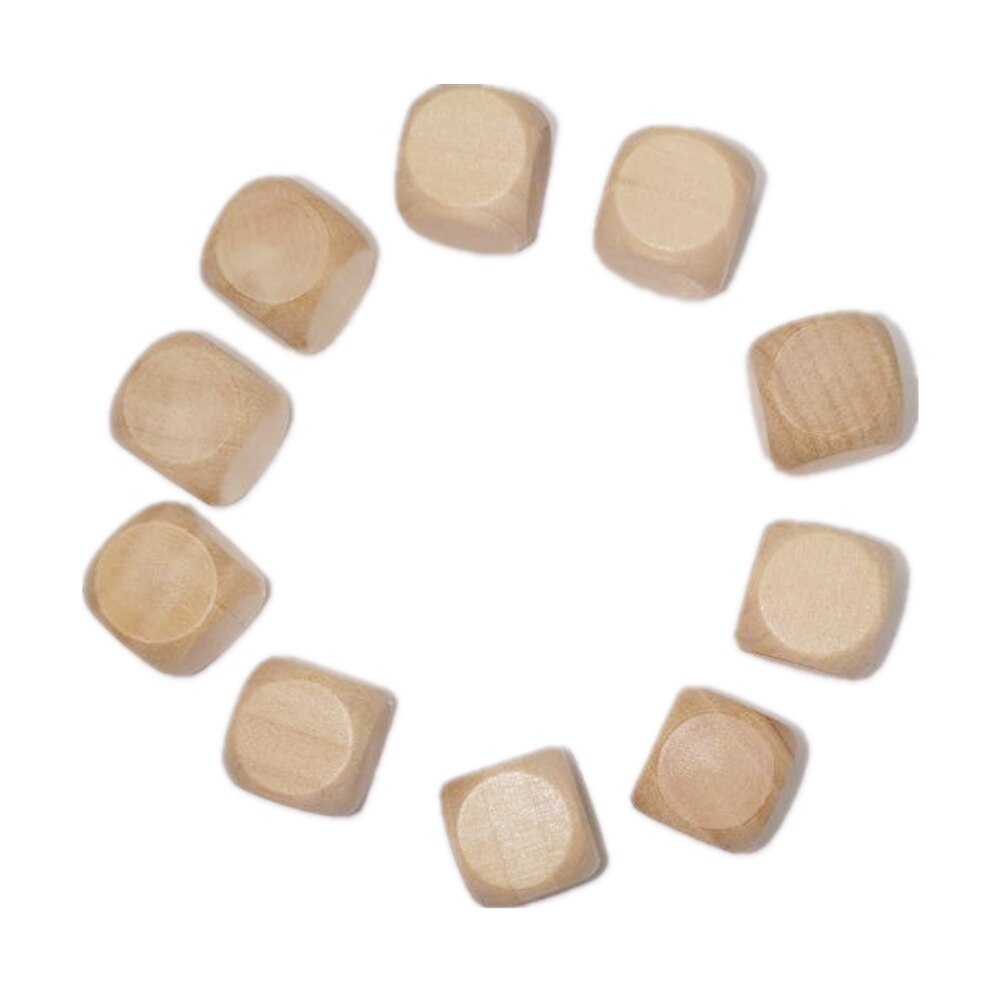 10pcs Wood Dices Entertainment Game Dice Blank Faces for DIY Printing Engraving Kid Toys Game 10mm 12mm 14mm 16mm 18mm 20mm Dice