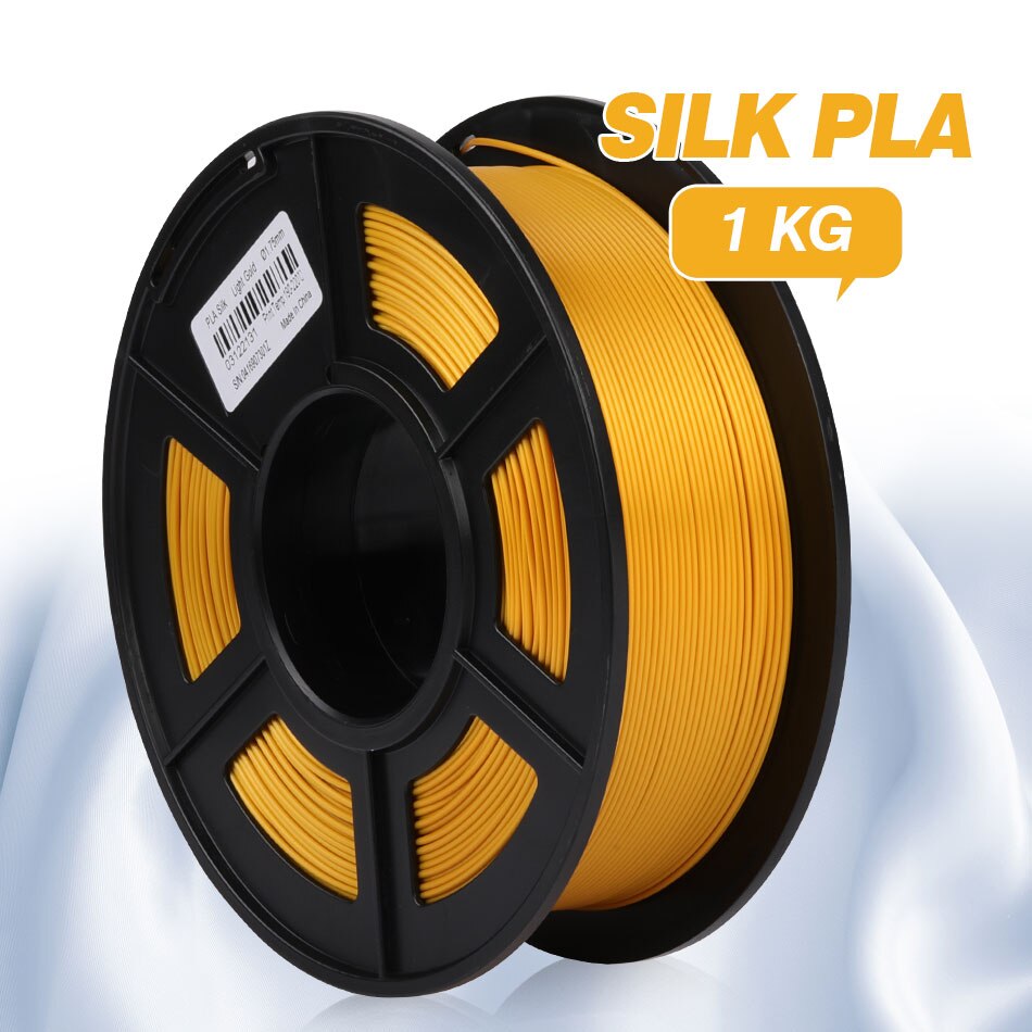 SUNLU Filament PLA Plus 1.75MM 1KG Silk PLA 3d Filament For 3d Printer Supplies Neat Winding Printing No Tangle: Silk Light gold