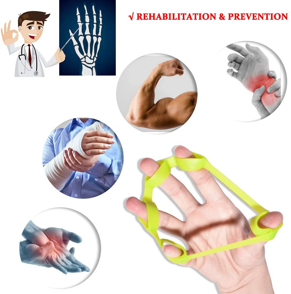 Pinza de mano de silicona expansor de dedo, ejercitador de fuerza para muñeca, bandas de resistencia del deportista para Fitness, 6 uds.