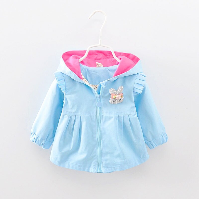 Baby jente prinsesse jakke vår og høst kanin trenchcoat for jenter baby 1-2-3-4 år gammel baby frakk for jenter
