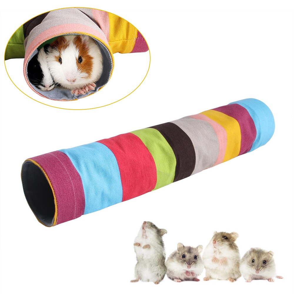 Mascotas de juguete Túnel de arco iris conejo enano nido de hamsters Guinea cerdo mascota de ardilla agujero de taladro divertido túnel perforación nido mascota: D