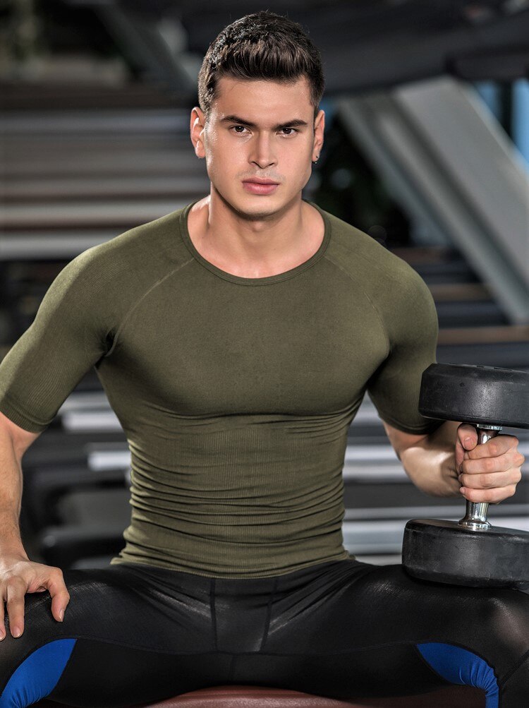 Body Shaper Men Body Slimming Tummy Abdomen Gynecomastia Underwear Men Compression T Shirt Bodybuilding Shapewear Men Corsets: green / XL