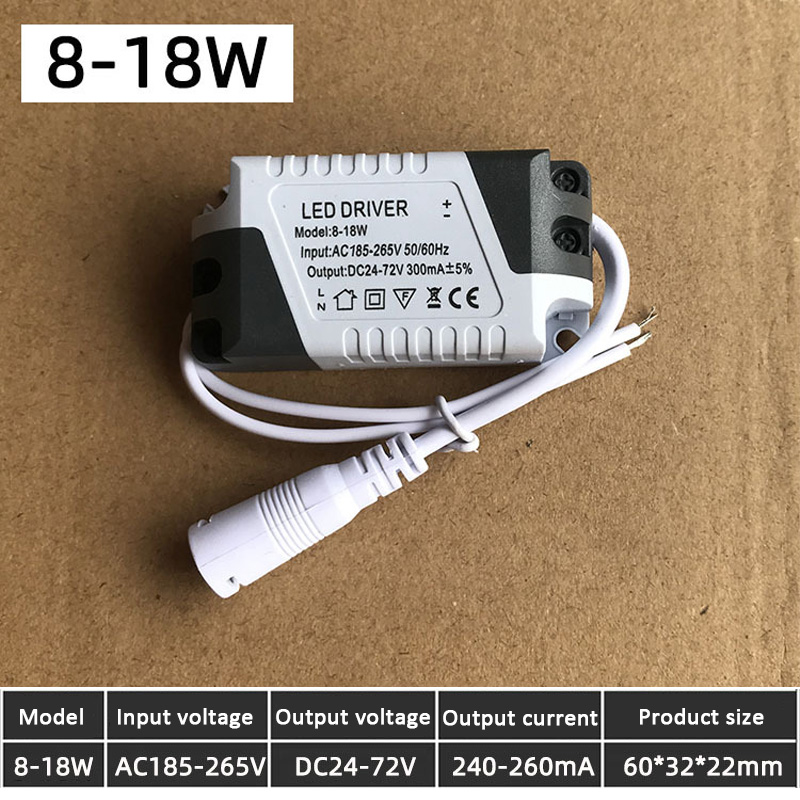 Controlador LED 9W 12W 15W 18W 24W 300mA Unidad de fuente de alimentación LED transformadores de iluminación para tira de lámpara LED iluminación empotrable de techo DC: Beige
