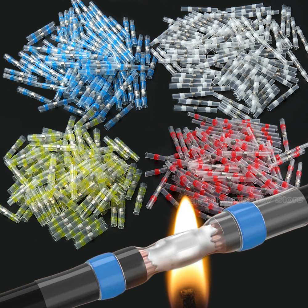 Heat Shrink Tube Sleeves Waterproof Solder Seal Electrical Wire Connector Butt Splice Terminals Heat Shrinkage Cable Connectors