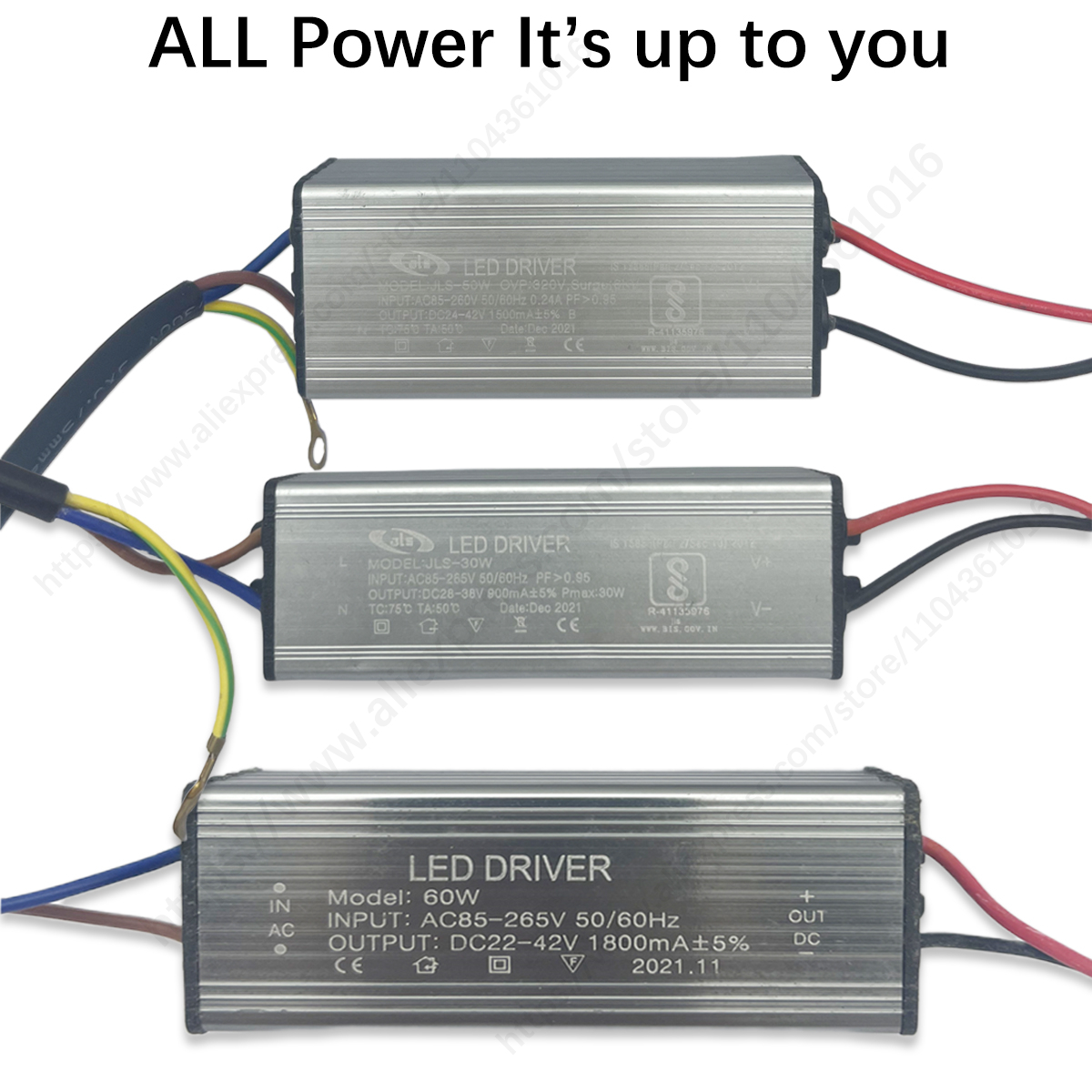30W 50W 60W 80W 100W bez migotania wodoodporny sterownik doprowadziło stałe napięcie DC24-42V zasilacz AC85-265V transformatory oświetleniowe