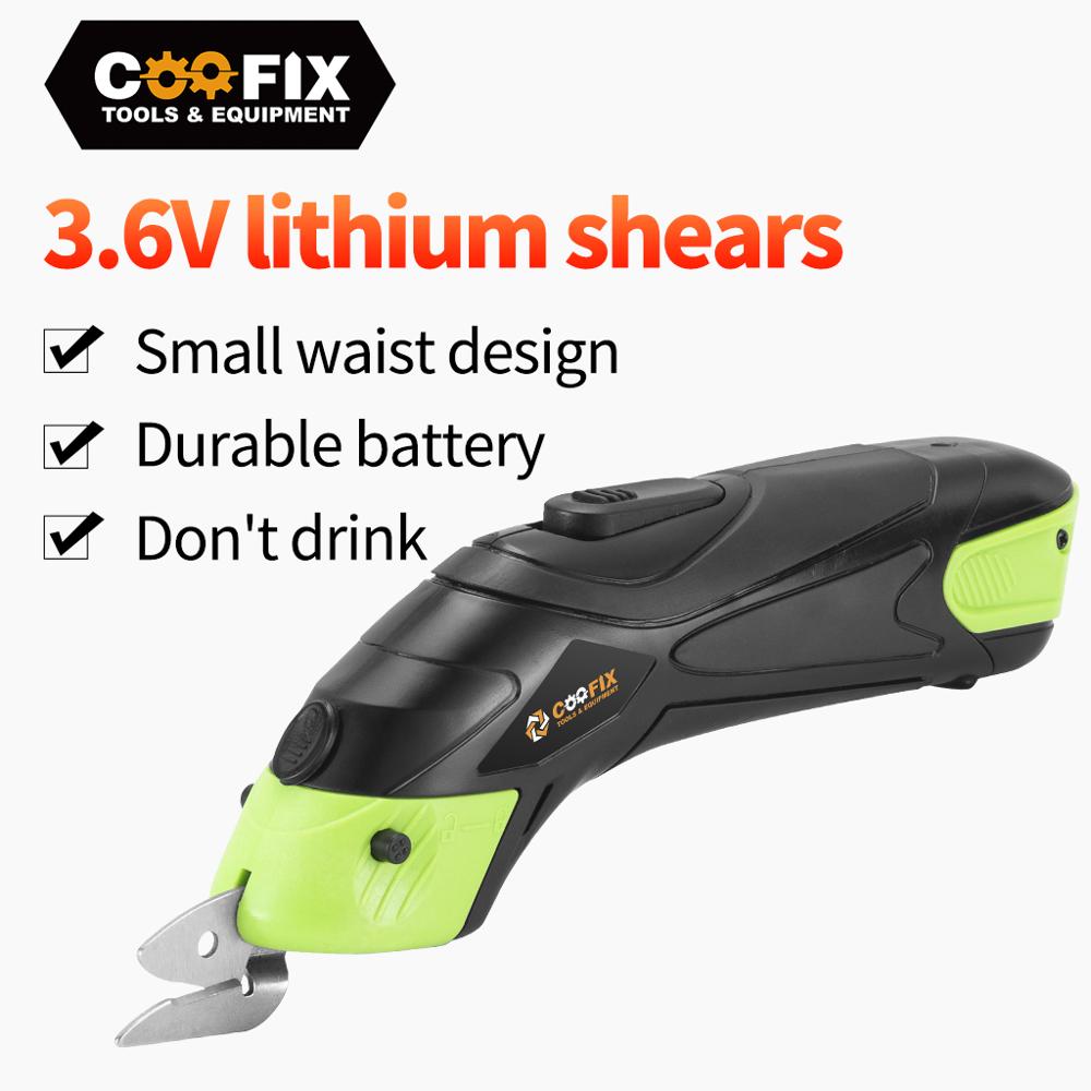 COOFIX 3.6V Cordless Electric Fabric Scissors Hand-held Small Cutting Cloth Machine Chargeable Fabric Sewing Scissors