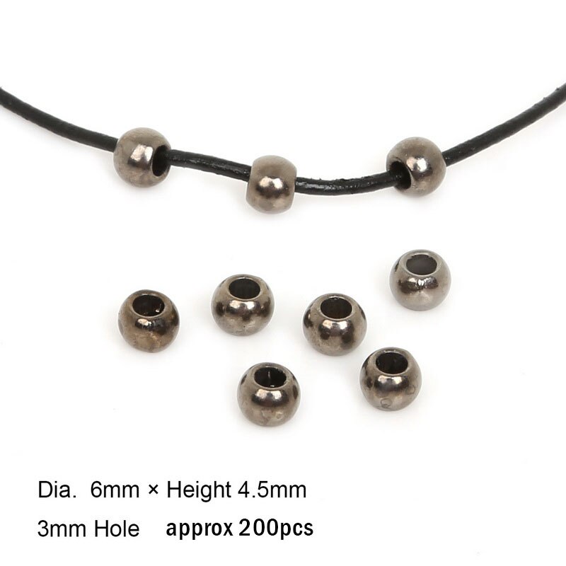 30-200 sztuk złota/rod/Gun metalowe plastikowe CCB Big Hole Spacer Looose koraliki do tworzenia biżuterii Dia 4mm,6mm,8mm,10mm,12mm: 6mm gun metal