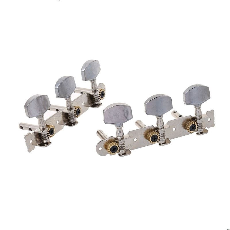 KAISH Afinadores De Bloqueo De Guitarra De Estilo Vintage De 3 X 3, Clavijas De Afinación De Guitarra, Cabezales De Máquina De Bloqueo Para Guitarras Les Paul, Níquel Con Botón Marfil