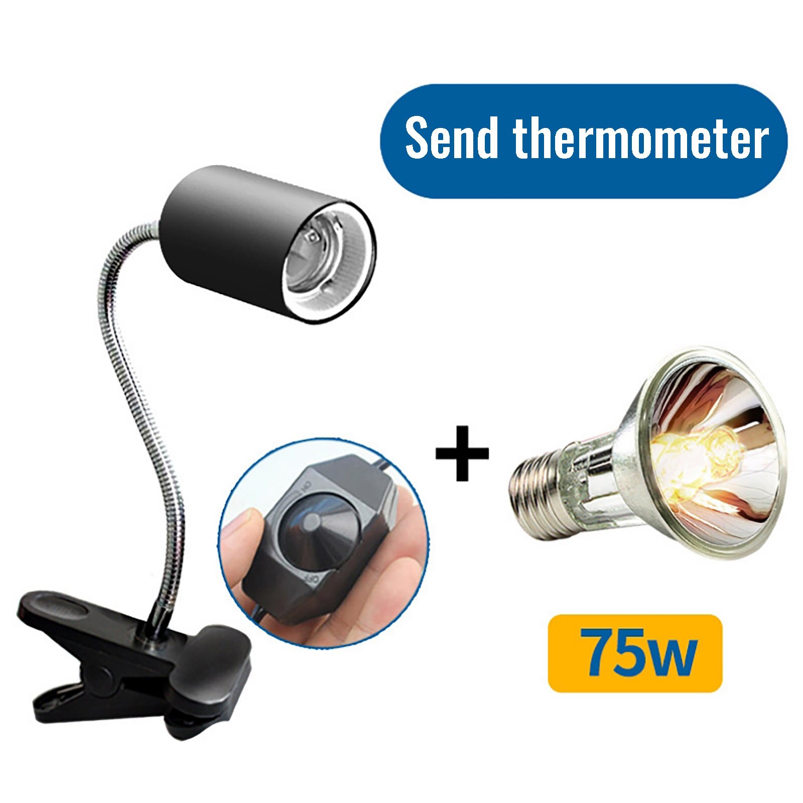 360-degree tortoise light lighting kit reptiles mammals amphibians 2 x 75W bulbs adjustable light intensity European plug