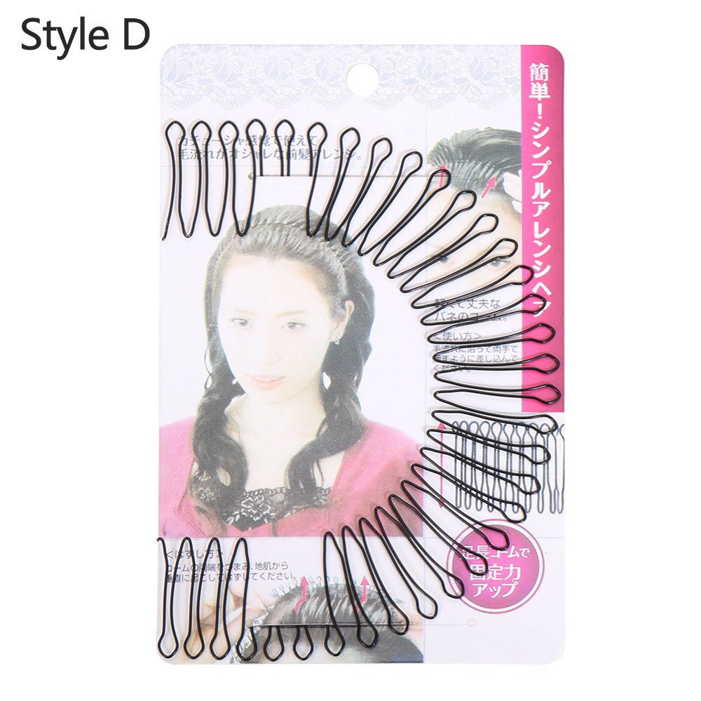 Durable U Shape Hair Finishing Fixer Comb Extra Hold Baby Hairs Flyaways Women and Girls Hairstyle Hair Accessories: Style D