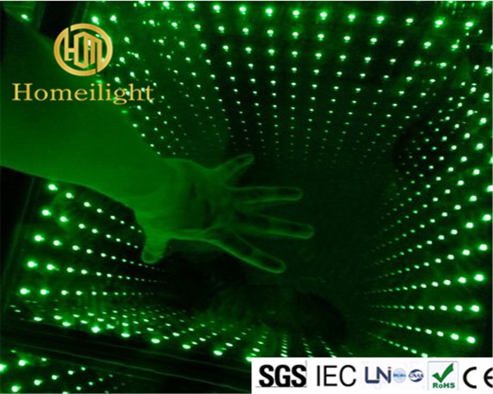 Rgb fuld farve kontrol led dansegulv scene lys fest disco uendeligt spejl 3d led dansegulv