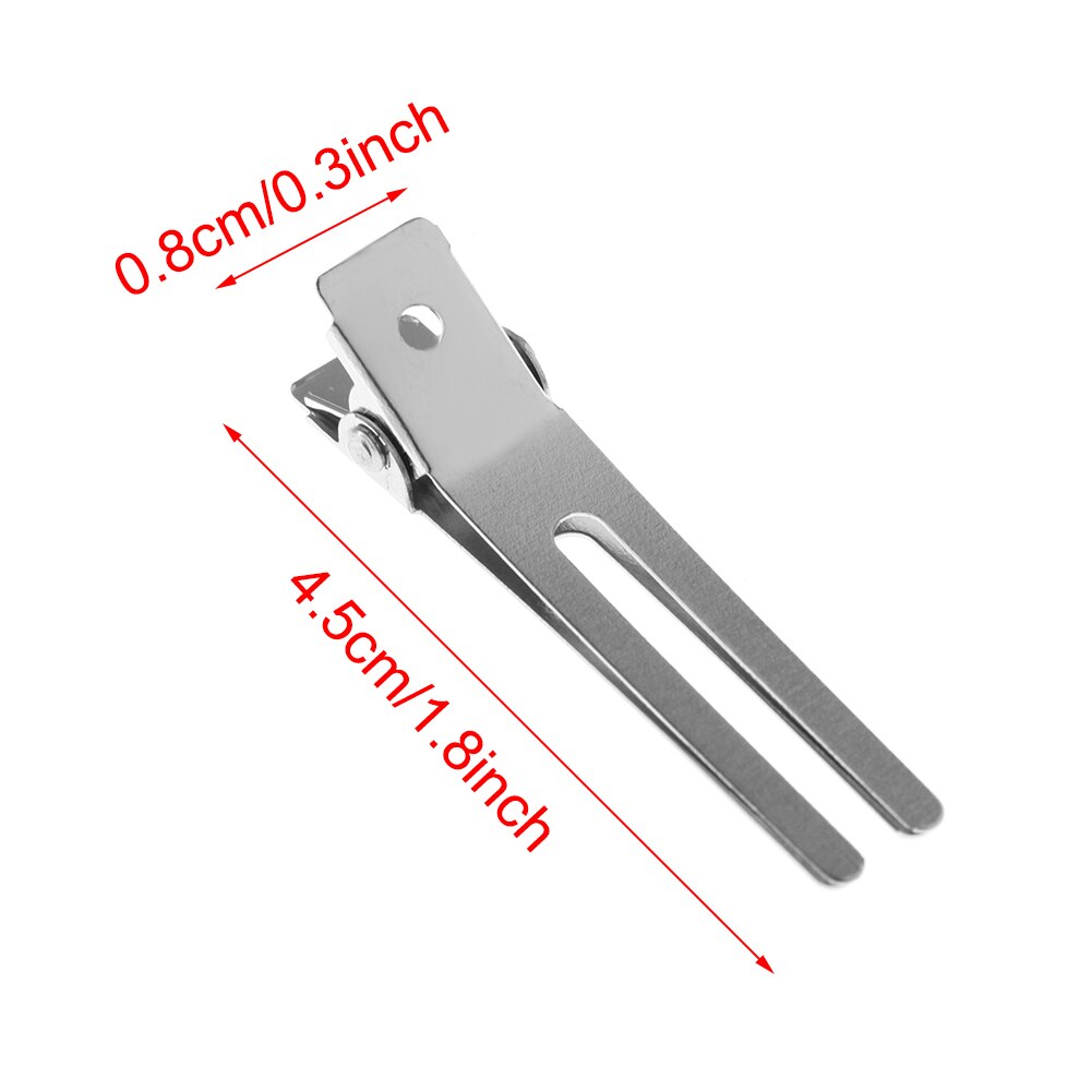 20Pcs Stainless Steel Prong Hair Clips Hairdressing Double Hole Pin Barrettes Curl Setting Section Clips Hair Accessories