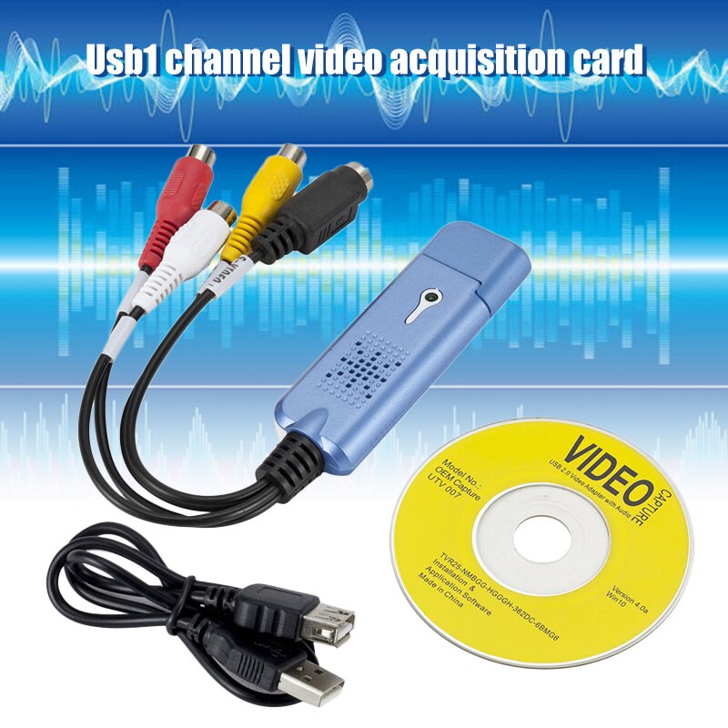 VHS to Digital File Converter USB 2.0 to Video Grabber for Computer TV Box QJY99