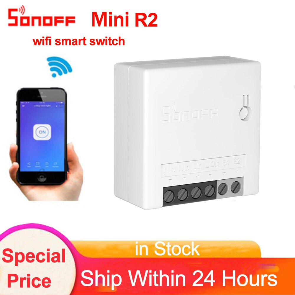 Sonoff Dual R3 Sonoff Mini R2 2 Manier Wifi Smart Switch Smart Home Afstandsbediening Draadloze Diy Switch Werken Met alexa Google Thuis: Sonoff Mini R2