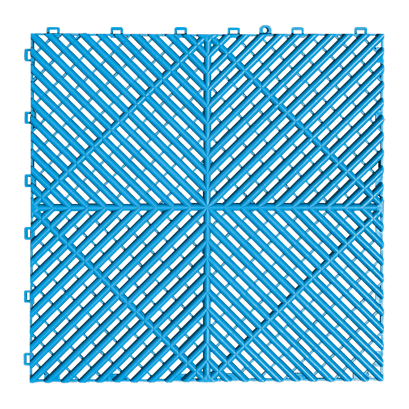 400*400*18mm Anti Slip Garage Flooring Pp Interlocking Floor Modular Workshop Garage Floor Tiles: SKY BLUE