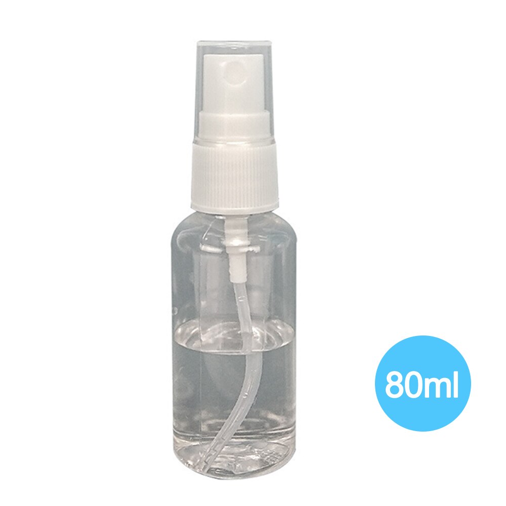 10-100ml bärbara genomskinliga tomma alkoholspray påfyllningsbar mini parfymflaska kosmetisk vätskebehållare plast atomizer pump: 80ml