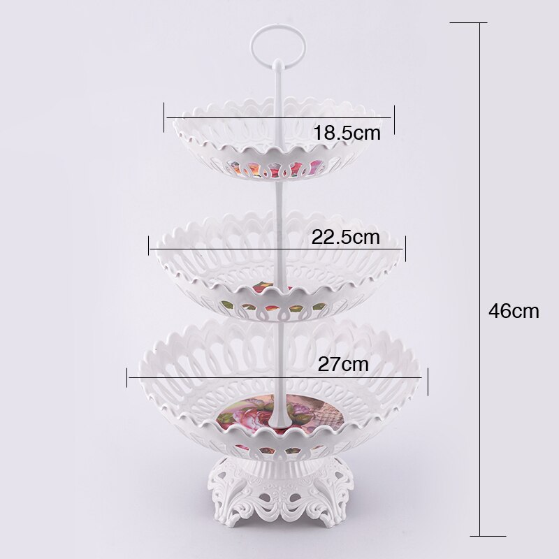 Modern home style multi-layer fruit basket plate: 3 tier