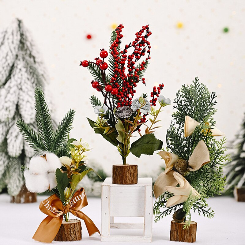 Mini Kerstboom Grenen Bloem Art Diy Kerst Decoraties Voor Huis Xmas Ornament Kerst Jaar Decoraties