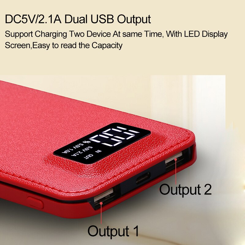 20000mAh Unique Portable External Battery Charger Power Bank LED Display 2.1A Fast Phone Charger For Phone poverbank