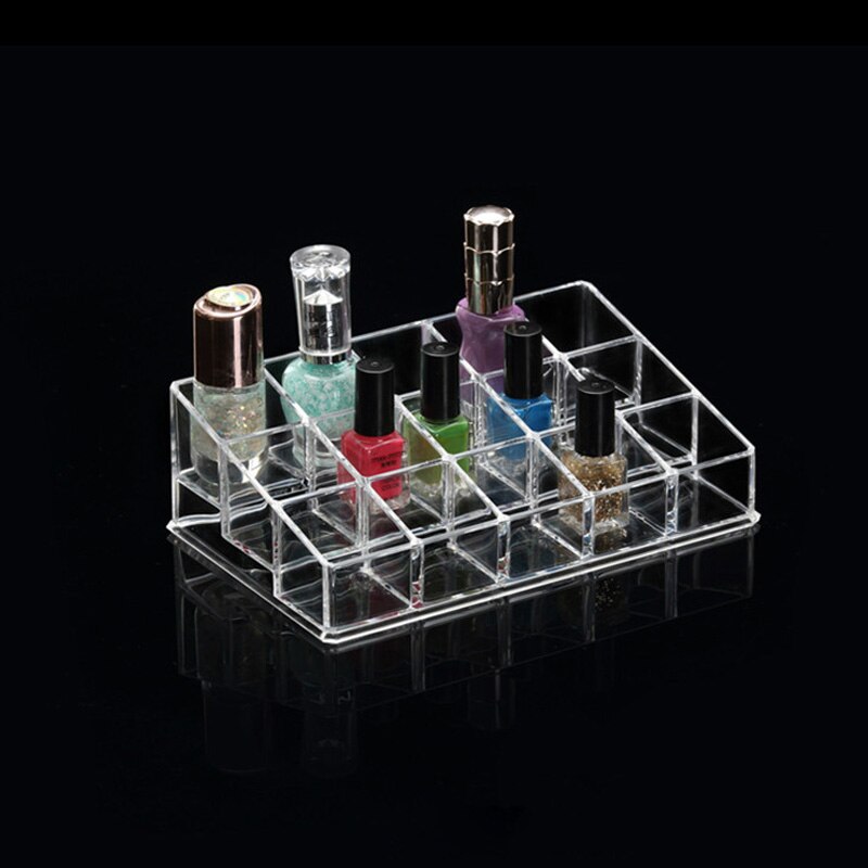Klar akryl plast læbestift holder neglelak stativ kosmetisk prøve opbevaring 36 gitre makeup værktøj hylde multi organizer