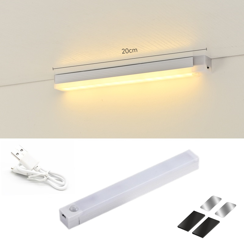 Drahtlose LED Nachtlicht Bewegung Sensor Licht USB Unter Schrank Licht Für Küche Schrank Schlafzimmer Kleiderschrank Sensor Innen Beleuchtung: Licht Lila