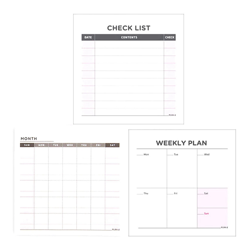 60 ark desktop plan bog notesblok sticky note afrivbare noter bog tidsplan note papir