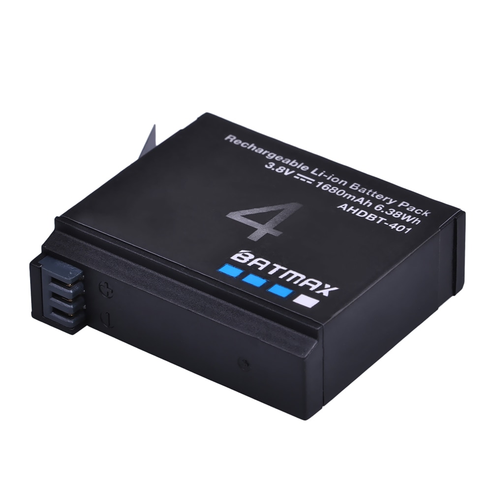 1 st 1680 mah Gopro Hero 4 Batterij Vervanging Li-Ion Oplaadbare Batterij voor GoPro HERO4 GoPro AHDBT-401 Actie Camera Bateria