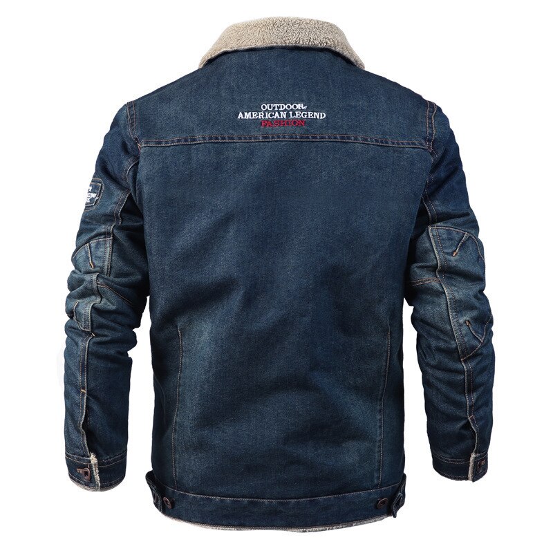 décontracté M-6XL Grande Taille Veste en jean Homme Hiver Épaissi Veste D'extérieur Pour Homme lâche Veste En Jean Hommes