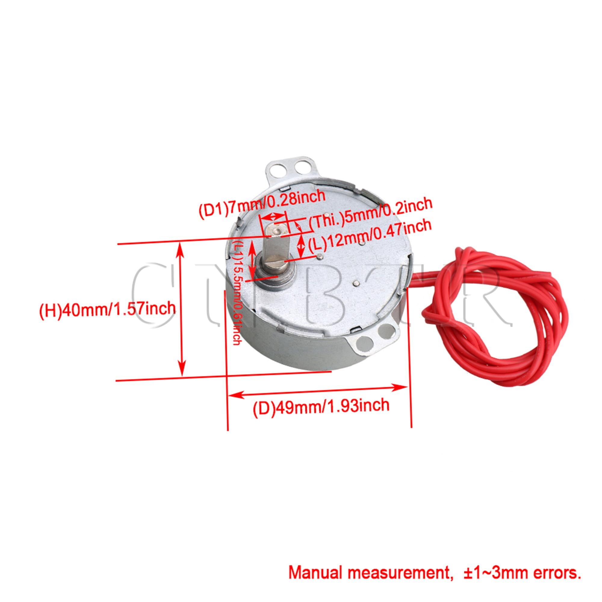 CNBTR Zilveren Metalen AC24V Draaitafel Flat Shaft Synchrone Motor 0.9-1 rpm 12KGF. CM Koppel DIY Machine Accessoire