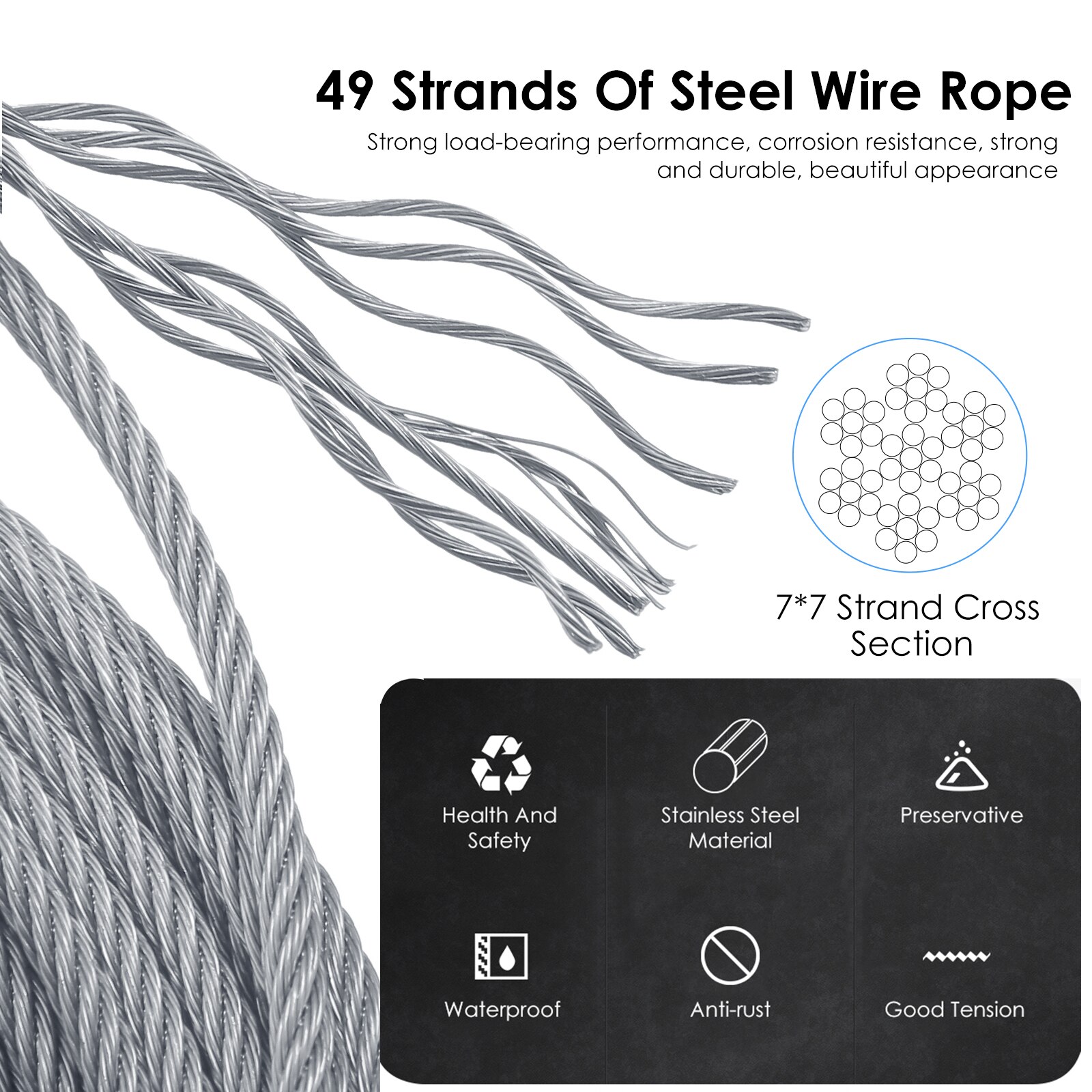 Stainless Steel Plant Climbing Green Wall Mesh Trellis Wire Mesh Fence Plants Anchoring Aid 8 Halter 12 m Rope Kit