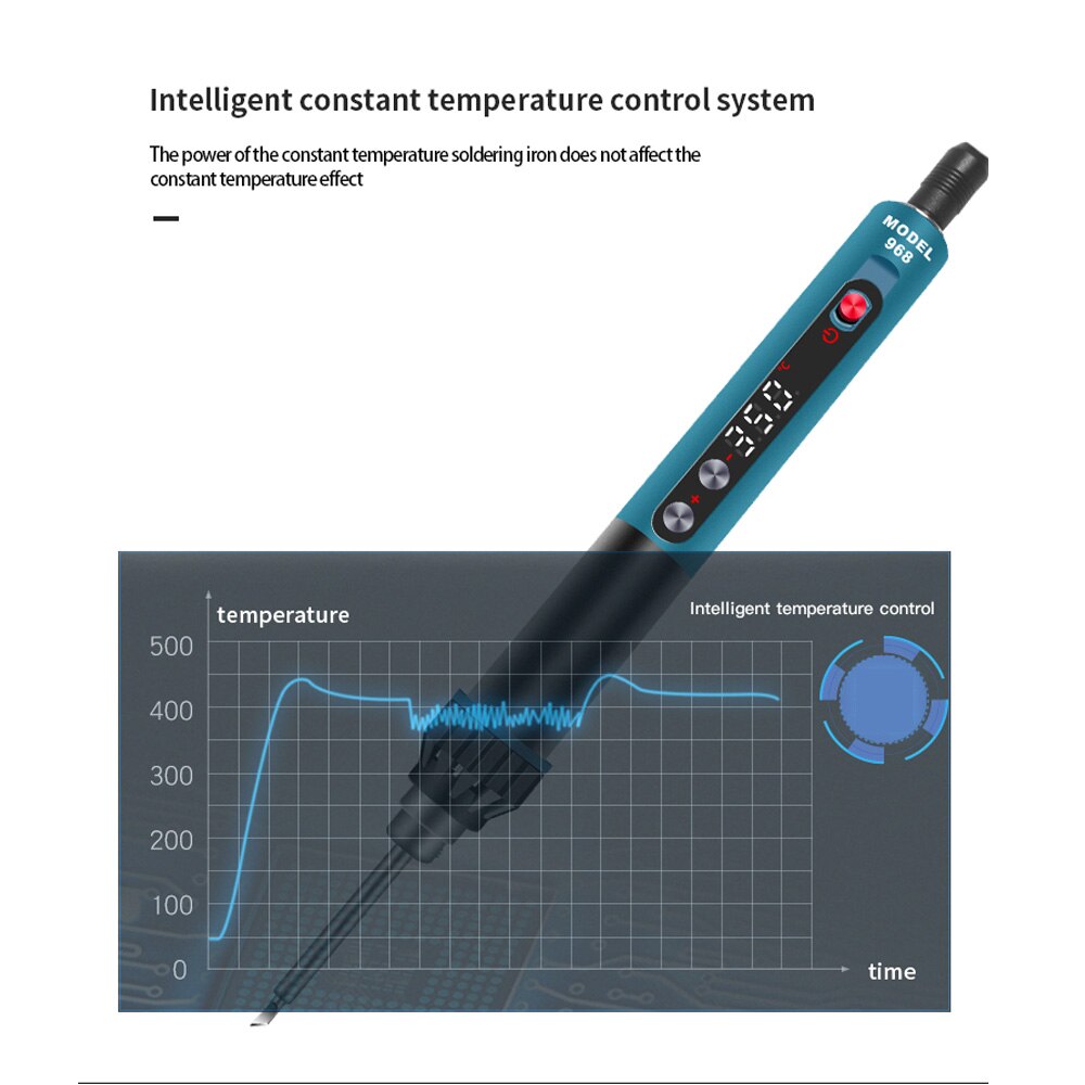 CXG 968 Mini Portable Soldering Iron Intelligent Adjustable Constant Temperature Sleep Function LED Display Portable Weld Tool