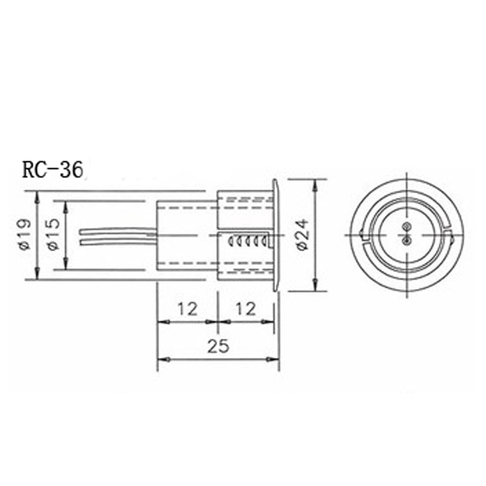 Interruptor Magnético de contacto con cable para puerta, sensor de puerta, interruptor de alarma para sistema de alarma de seguridad, tipo NC