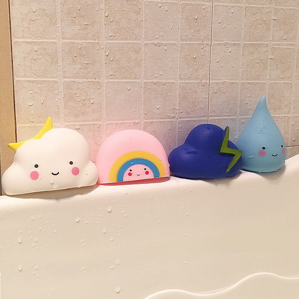 Leuke Baby Bad Water Speelgoed Vroege Onderwijs Leuke Raindrop Rainbow Weer Speelgoed Wolken Douche Drijvende Speelgoed Kids Badkamer Water Speelgoed