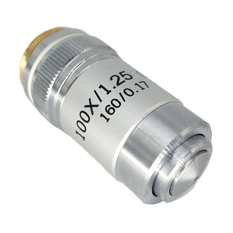 Microscopio biológico con objetivo acromático, lente óptica objetivo, tubo de longitud de 160mm, distancia de conjugado de 195mm, 100 Uds.