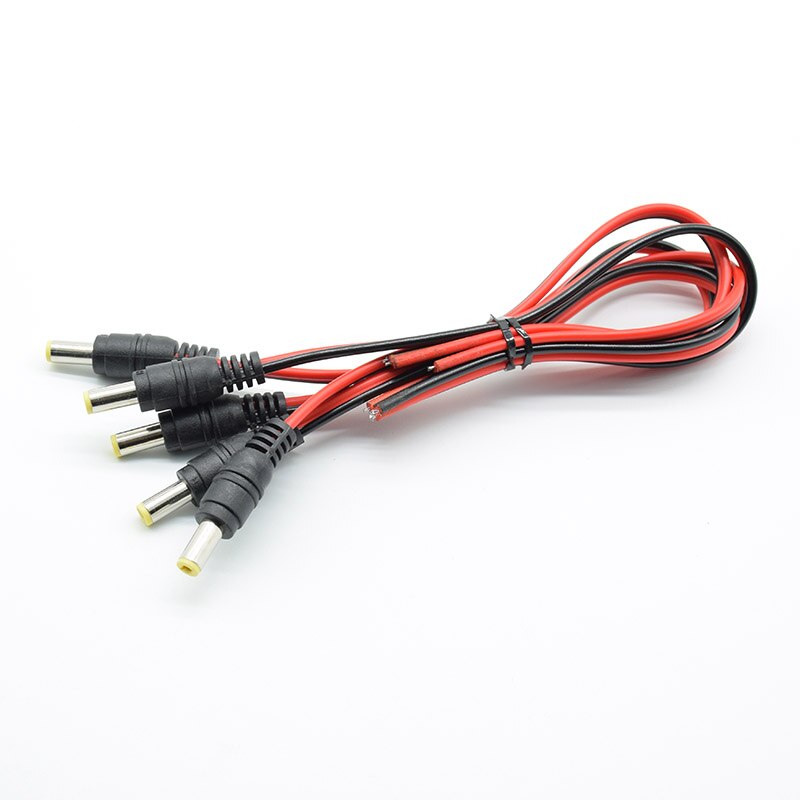 Anpwoo 5 stk dc power han hun kabel 12v stik dc adapter kabel stik stik til cctv kamera dc stik 5.5*2.1mm 5.5 x 2.1
