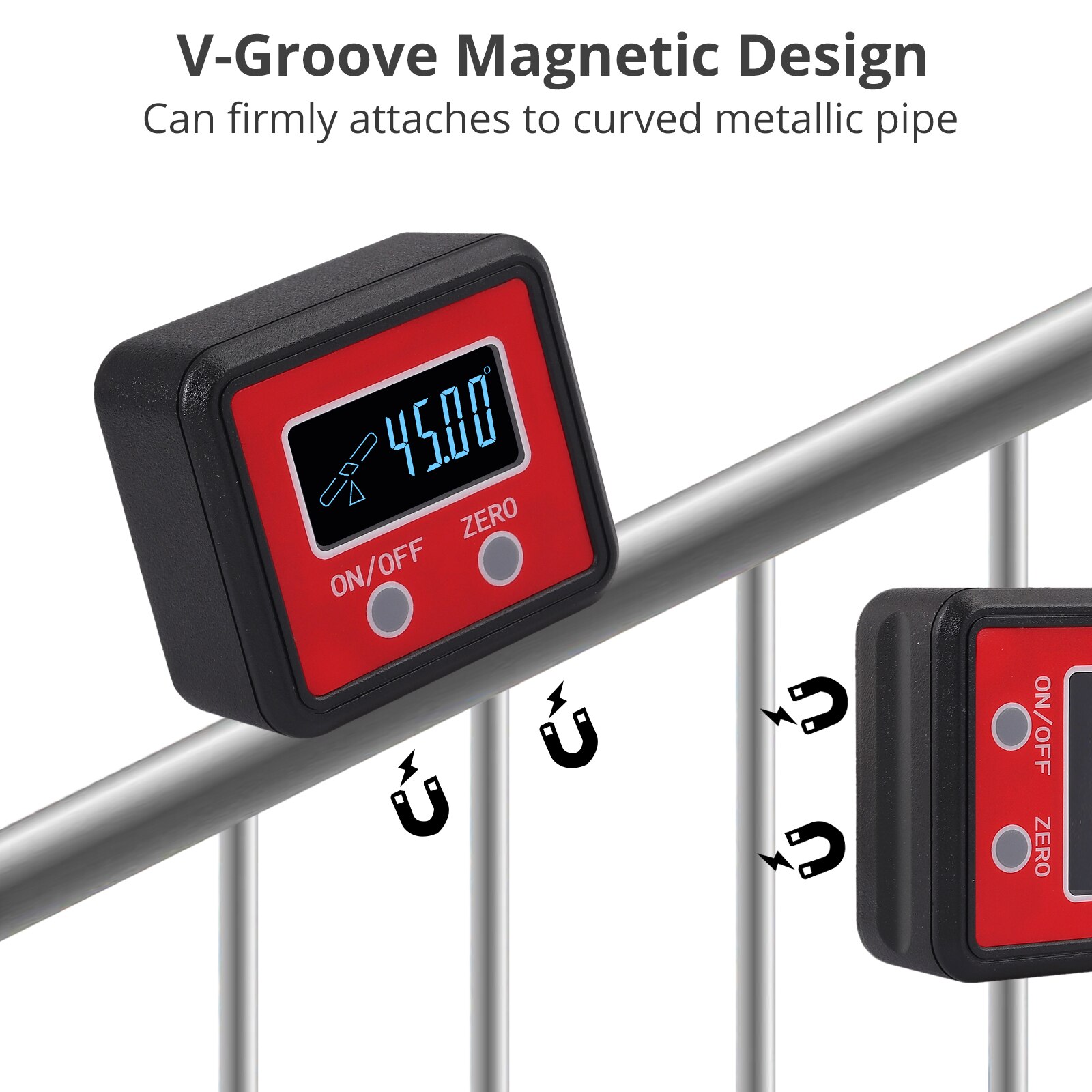 Neoteck – jauge d'angle numérique, boîte de niveau avec rainure en V, affichage LCD, précision, rapporteur électronique