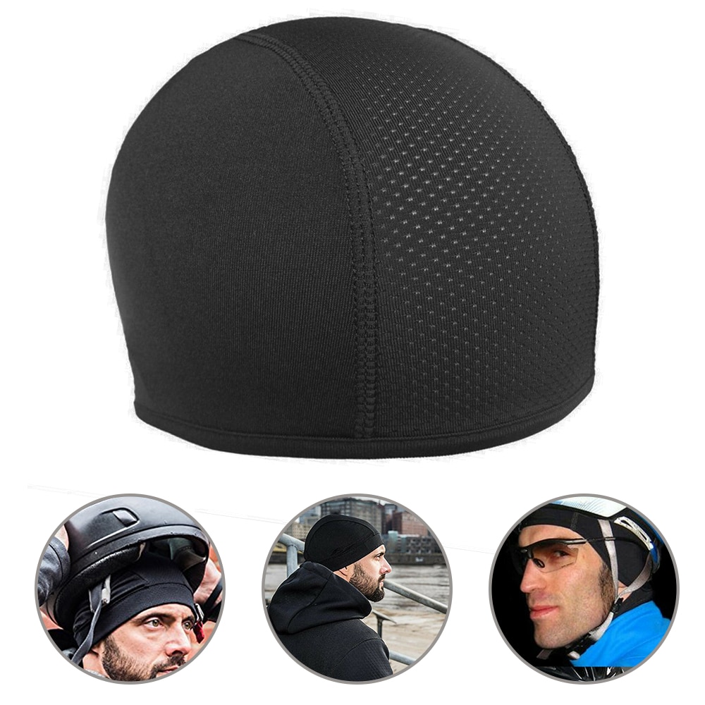 Motorhelm Innerlijke Cap Zwart Snel Droog Ademende Hoed Beanie Caps Voor Helm Dome Cap Winter Beschermende Accessoires