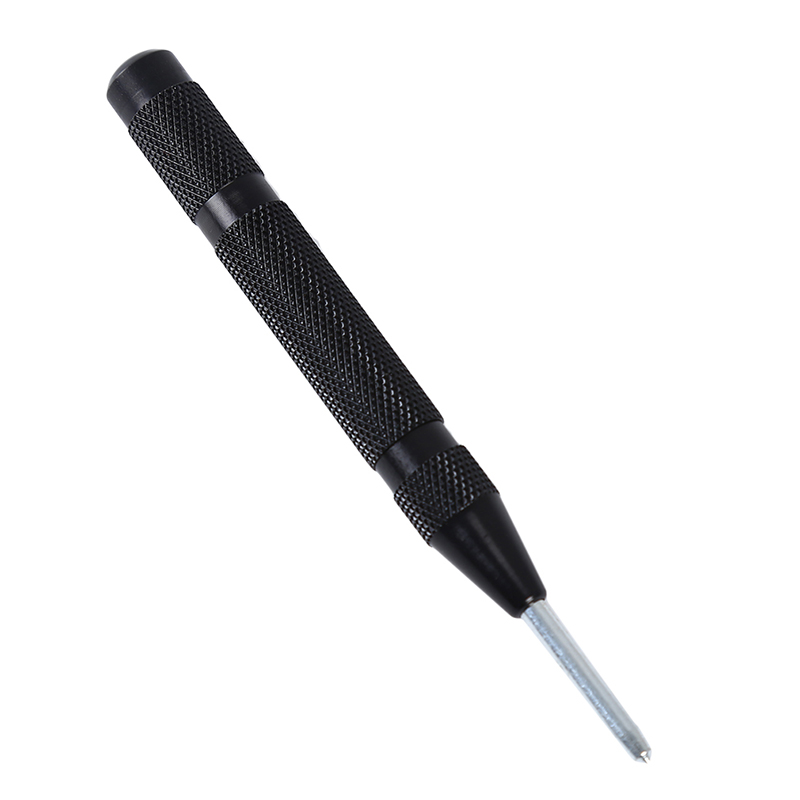 5 Colors Spring Semi-Automatic Manual Center Punching Marking Starting Hole Tool Fast Drilling Center Punching Machine: black