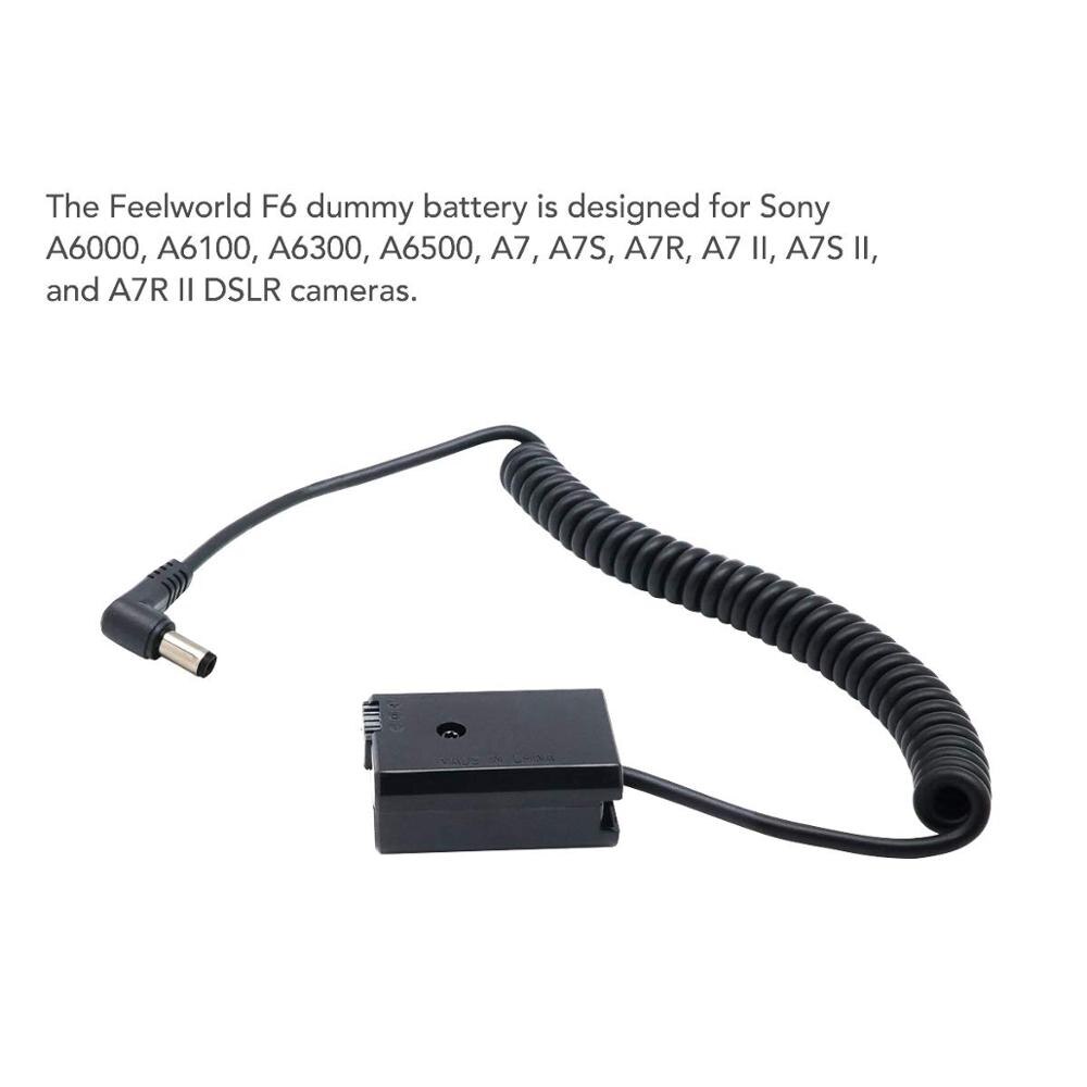 NP-FW50 adaptateur de coupleur de batterie factice avec connecteur mâle cc câble enroulé d'alimentation pour Sony A6500 A6300 A6000 a7 a72 a7s a7r