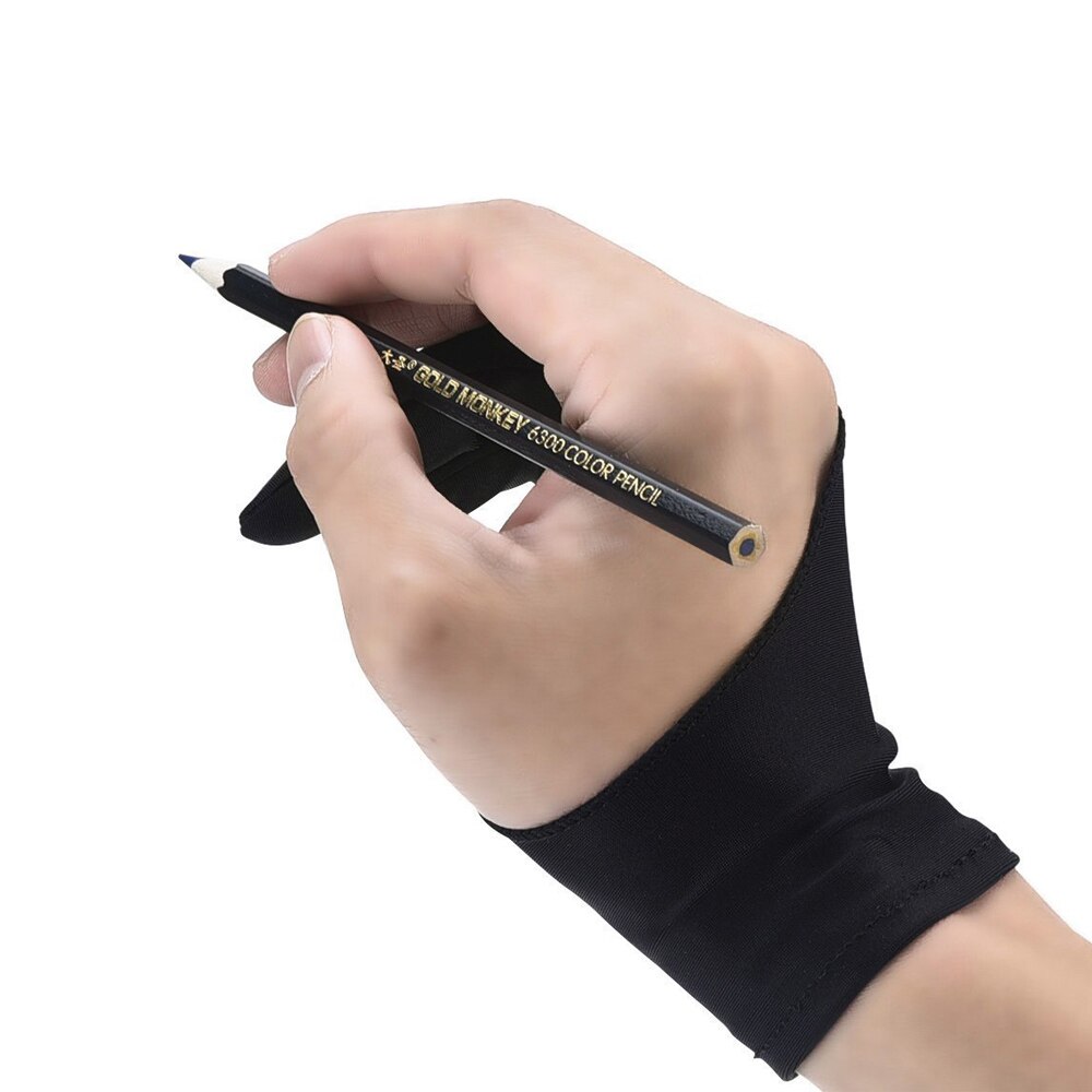 4 stk 2- fingre tablet tegning anti-fouling handsker til grafisk tablet kunst skabelse pen display ipad pro blyant sort