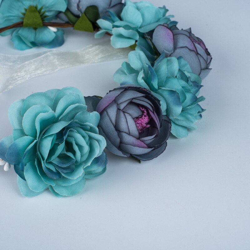 Femmes mariée fleur diadème mariage fleur bandeau cheveux accessoires charme guirlande princesse couronne filles couronne coiffure fête