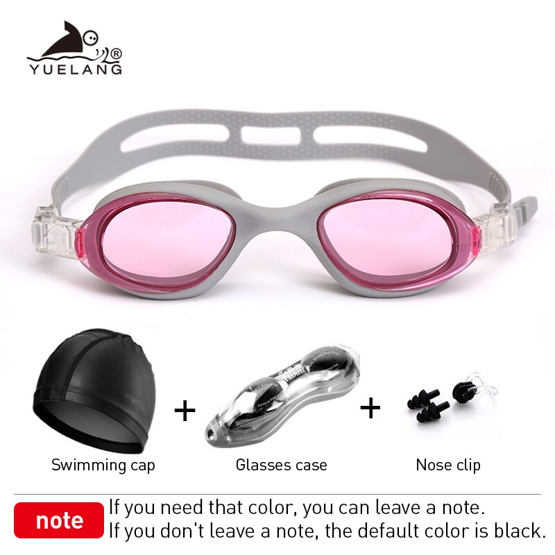 Children Swimming goggles suit Swimming cap nose clip Earplugs silicone Silica gel linkage Swimming eyewear for men: gray