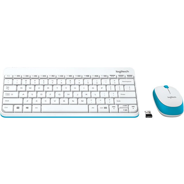 Logitech-Mini clavier de jeu sans fil USB MK245, 1000DPI, Mini clavier de jeu, souris ergonomique, pour ordinateur portable et bureau: White