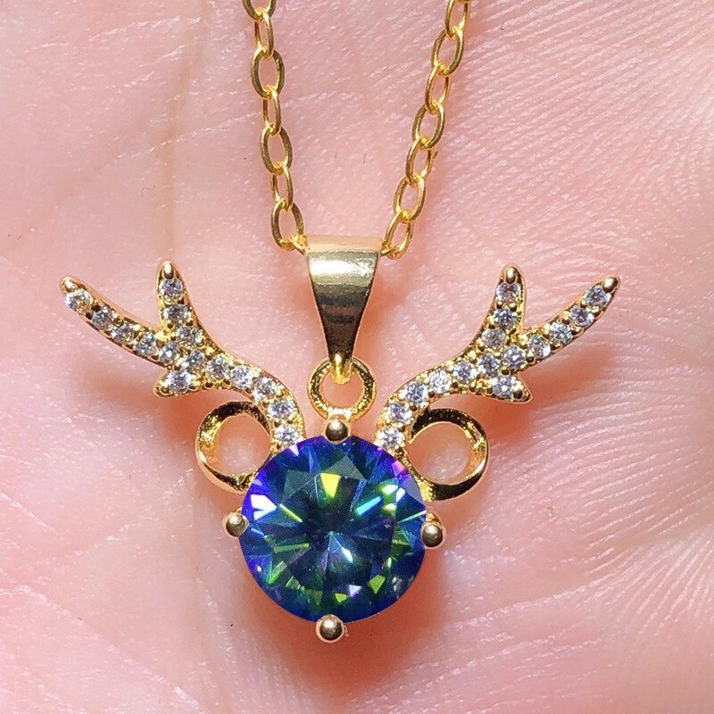 Vintage-anhänger mit 2ct moissaniten aus echtem 925 verlobungs- und hochzeitsanhänger, halskette für damen, brautschmuck