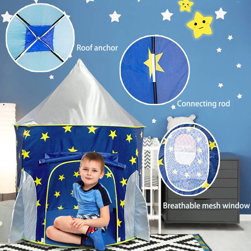 Tienda de campaña plegable con forma de castillo para niños y niñas, casa de juegos para interior y exterior, Juguetes Divertidos