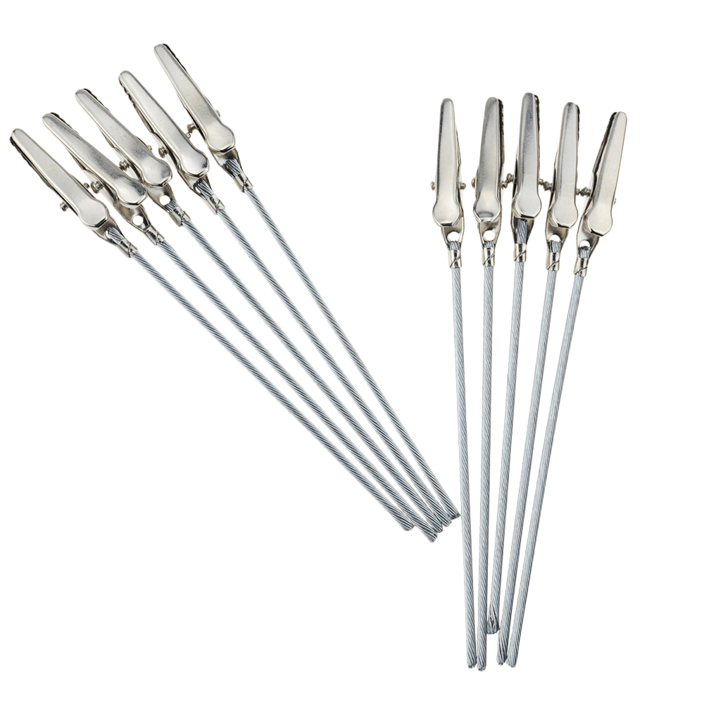 10 stk/parti 12cm længde elektriske krokodilleklemmer kabelledningstest metal rustfrit stål krokodilleklemme wireklemme